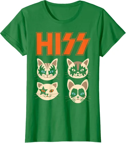 Vista 28 de Camiseta Hiss Funny Cats Kittens Rock Rockin, Negro