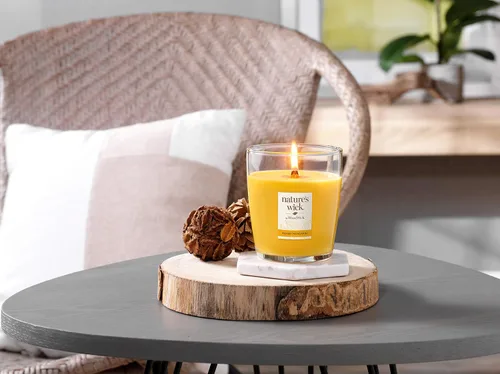 Vista 2 de Nature's Wick Vela perfumada de miel y mandarina de 10 onzas