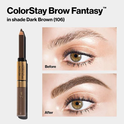 Vista 4 de Revlon Lápiz y gel delineador de cejas por ColorStay, café