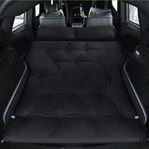 Vista 7 de Colchón de aire autoinflable para automóvil, tapete de dormir para acampar con almohada integrada, cama de automóvil para automóvil, SUV, MPV (negro)