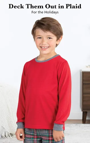 Vista 4 de PajamaGram - Pijamas de Navidad para niños, pijamas de franela