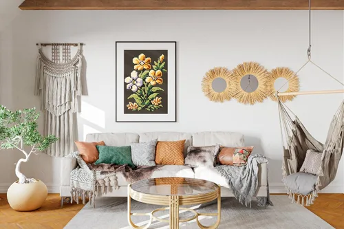 Vista 4 de Póster de flores de arte retro para videojuegos, póster de juegos de flores, decoración de pared floral de los años 90, estética de arcada retro