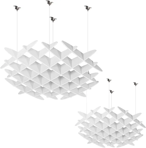 Vista 10 de VIVO Panel Acústico de Techo Tipo Waffle, Absorbedor de Sonido Colgante Hexagonal, Candelabro Moderno de Reducción de Ruido, Gris Oscuro, PP-CW01D