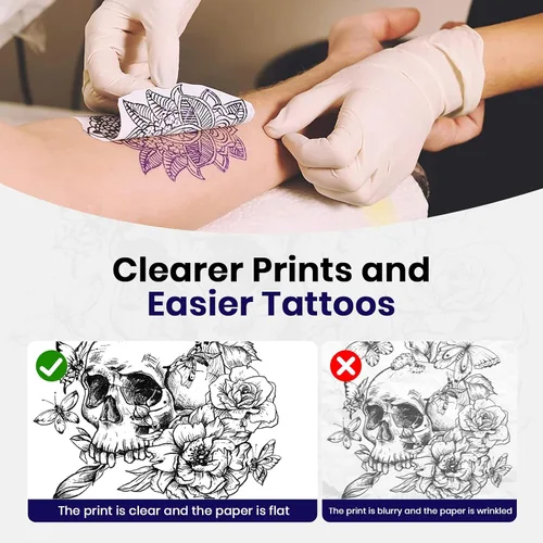 Vista 5 de Máquina impresora de plantillas de tatuajes, impresora Bluetooth inalámbrica térmica portátil mejorada 2026 para principiantes y artistas