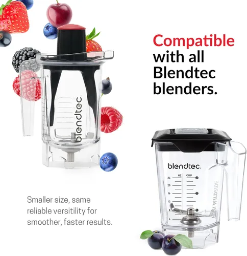 Vista 3 de Blendtec Mini WildSide+ (46 onzas) y Twister Jar (37 oz) – Tarro de licuadora de grado profesional – Sin BPA – Transparente Incluye espátula