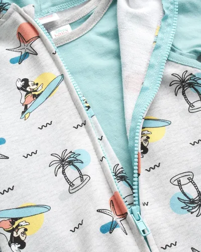 Vista 8 de Disney Mameluco de Mickey Mouse para bebé, 2 piezas, sin mangas, overol y camiseta (0-24 meses)