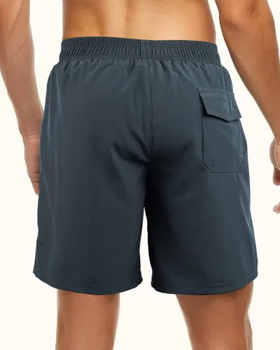 Vista 3 de AGOBUHE Traje de baño para hombre con forro de compresión, de secado rápido, con bolsillos de forro de malla