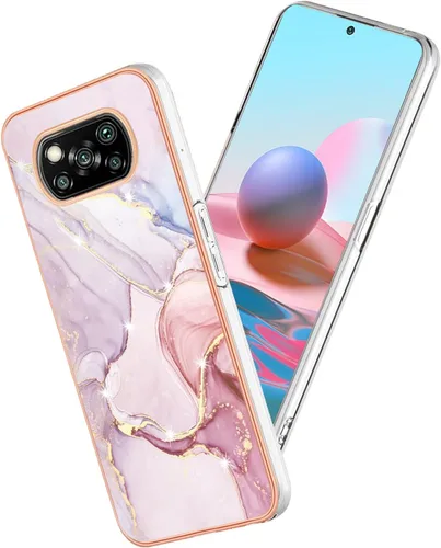 Vista 9 de Funda de teléfono para Xiaomi Poco X3 Pro Clear Siliocne Edge, rosa elegante diseño de mármol para Xiaomi Poco X3 Pro Funda a prueba de golpes Verde