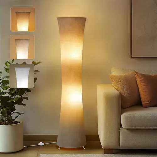 Vista 10 de GyroVu Lámpara de pie para sala de estar, 47" Lámparas de pie de esquina de pie con temperatura de color ajustable, lámpara de pie de columna