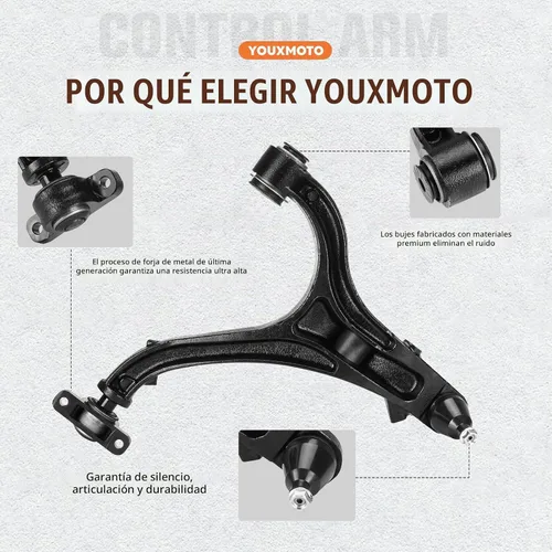Vista 4 de Brazos de control delanteros superiores e inferiores aptos para Jeep Commander 2006-2010, Grand Cherokee (excluye SRT8) 2005-2010, 12 kits