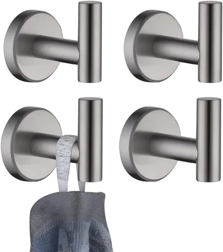 Vista 10 de JQK TH100-PB-P2 - Gancho negro para toallas de baño, cocina, garaje, montaje en la pared (paquete de 2), acero inoxidable 304 negro mate, TH100-PB-P2