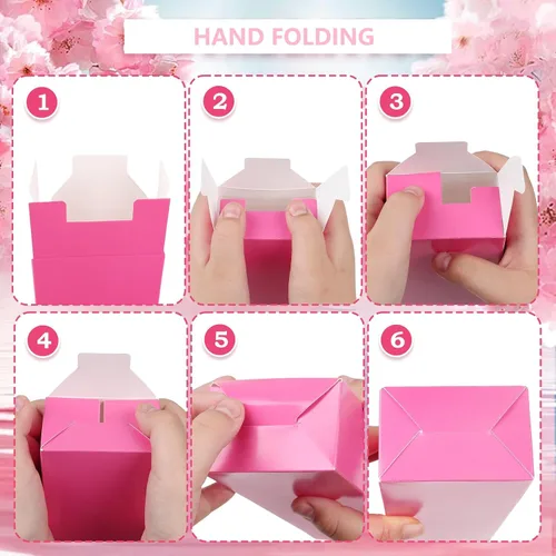 Vista 7 de LSKZJR Paquete de 18 cajas de fiesta, cajas de dulces rosadas, bolsas de regalo, bolsas de regalo, bolsas de regalo, bolsas de golosinas, caja