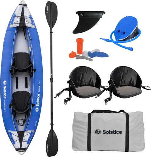 Vista 7 de SOLSTICE Flare - Bote inflable de pesca para 1 a 2 personas para adultos y niños de 12 pies 6 pulgadas x 37 pulgadas 2 asientos de cubo ajustables