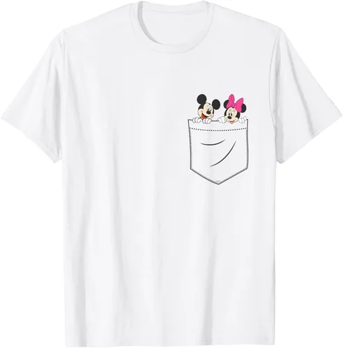 Vista 56 de Disney Mickey & Minnie Mouse - Camiseta de bolsillo pequeño para pareja