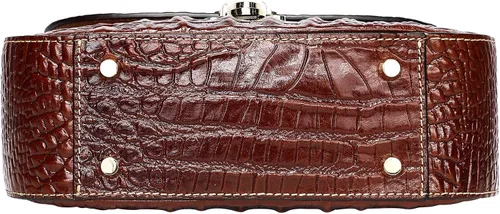 Vista 6 de PIJUSHI Bolsos cruzados de cuero genuino para mujer, bolso de cocodrilo de diseñador pequeño con asa superior
