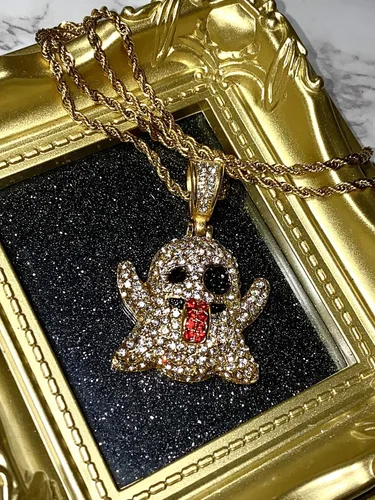 Vista 4 de Collar con colgante de Emoji de acero inoxidable de 0.079in, con diseño de micropave helado, para hombre y mujer, con colgante de Emoji de diamantes