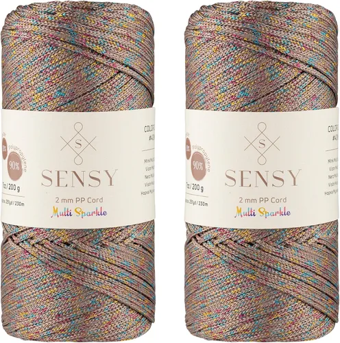 Vista 128 de Sensy Premium 2mm 229.5 metros de cuerda de poliéster 100% cordón de polipropileno Cordón de macramé 2mm Cordón para bolso de crochet Hilo