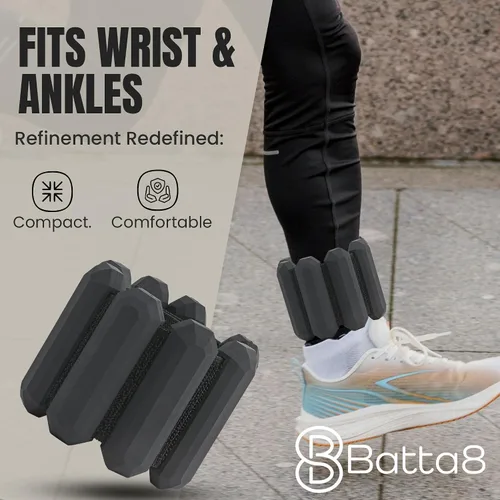 Vista 4 de Brazaletes con peso para ejercicio, pesas de muñeca ajustables