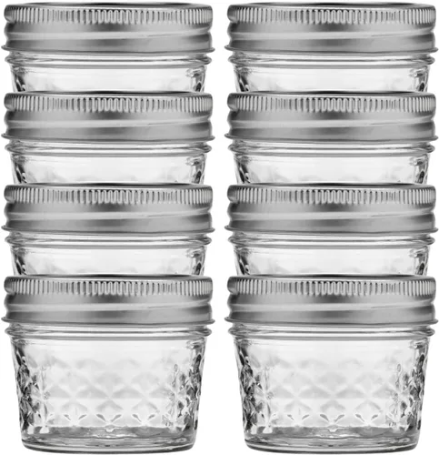 Vista 9 de Ball Frascos de Gelatina de Cristal Acolchado de Boca Ancha con Tapas y Bandas, Usados para Enlatado, Encurtido, Jugo, Mermelada, Gelatina