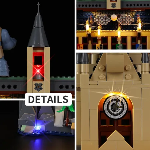 Vista 4 de Kyglaring Kit de iluminación LED compatible con Lego Hogwarts Castle The Great Hall 76435 Juego de bloques de construcción, control remoto mejorado