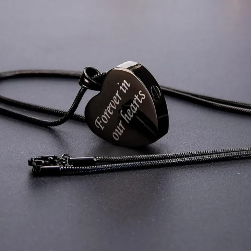 Vista 6 de Bivei Collar de urna para cenizas, collar personalizado de cenizas de recuerdo fotográfico, joyería de cremación para cenizas para mujeres y hombres