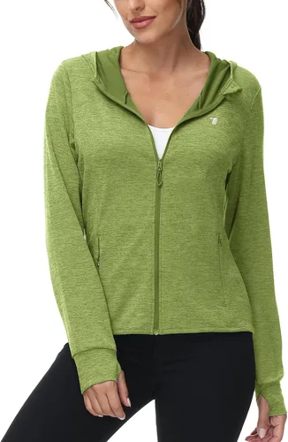 Vista 16 de TBMPOY Chaquetas con capucha y protección solar UPF 50+ para mujer, ligeras, de manga larga, para senderismo, exteriores, con cremallera completa