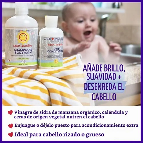 Vista 4 de Acondicionador de cabello California bebé – Super Sensitive – 8,5 oz