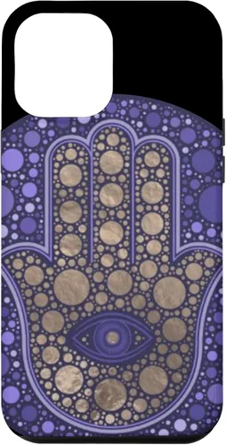 Vista 24 de Funda para iPhone 11 Purple Evil Eye and Hamsa Hand