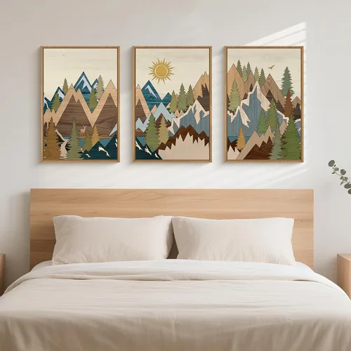Vista 69 de FWIEXA Juego de Arte de Lienzo Bohemio Enmarcado para Pared, Cuadros Botánicos Verde Salvia Decoración de Pared, Impresiones de Arte de Plantas