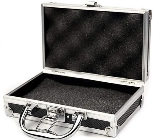 Vista 4 de Estuche de transporte de aluminio - Mini maletín de espuma de aluminio Caja de herramientas - Estuche de herramientas portátil