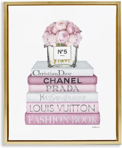 Vista 18 de Chic Shoes Glam Bookstack, 16 x 20 Inch Canvas in Floater Frame Stupell Industries · By Amanda Greenwood · Ready to hang · Fashion forward gift