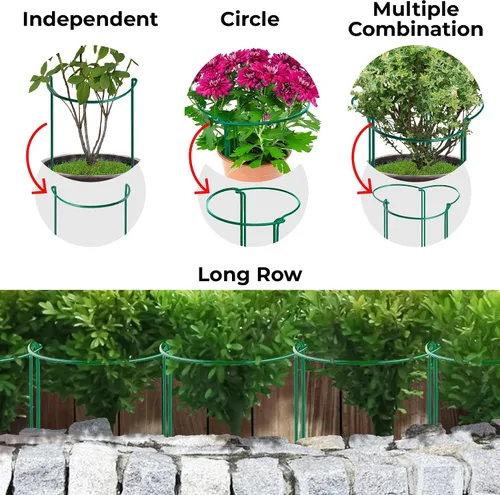 Vista 4 de Estacas altas de soporte para plantas para interiores y exteriores, jaulas y soportes de peonía, anillo de jaula para plantas para flores en maceta