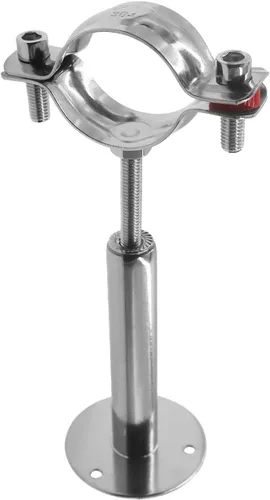 Vista 10 de Soporte de tubo ajustable de acero inoxidable 304, soportes de tubo de montaje en pared, plata