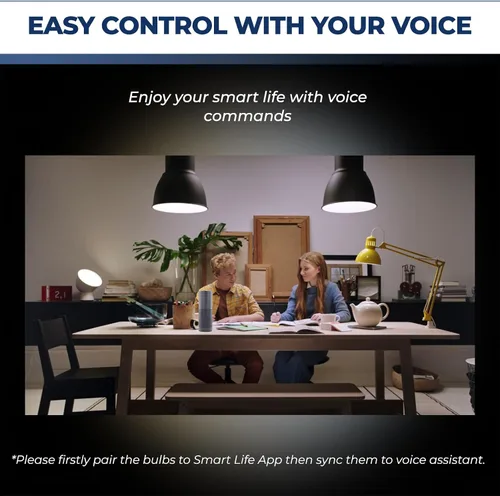 Vista 2 de Lightinginside Bombillas inteligentes compatibles con Alexa/Google Assistant, bombilla inteligente WiFi de 9 W 800 LM, A19 E26, no requiere