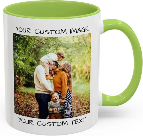 Vista 5 de Tazas de Navidad personalizadas: taza de café festiva con foto personalizada y nombre, taza de café y cacao caliente de cerámica de 11 a 15 onzas