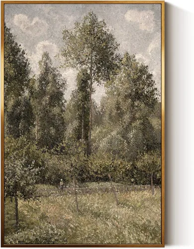 Vista 91 de InSimSea Arte de Pared en Lienzo Vintage con Marco Dorado Dama del Siglo XVII en Vestido Blanco Tono Oscuro 12 x 16 pulgadas, Retrato Melancólico