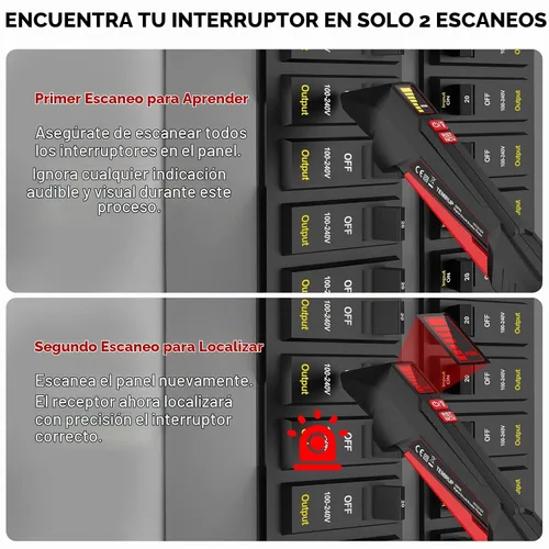 Vista 2 de Kit de buscador de disyuntores con LCD, probador de salida GFCI, buscador