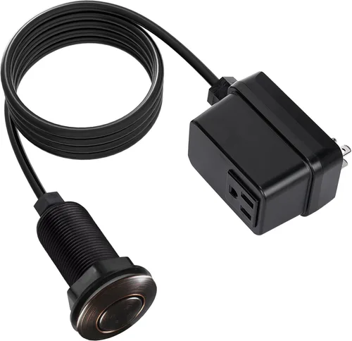 Vista 9 de Interruptor de Triturador de Basura, Kit Inalámbrico de Encendido y Apagado por Aire para Eliminador de Desperdicios de Alimentos, Plástico Negro