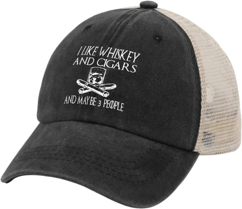 Vista 153 de Philysonic Funny Hat I Like Whisky and Cigars and Maybe 3 People Sombreros para Hombres Gorras de Béisbol Gorras Ajustables