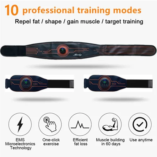 Vista 3 de Estimulador de Abdominales Entrenamiento Muscular Equipo de Ejercicio Fitness Cinturón Tonificador de Núcleo Abdominal para Abdomen/Brazo/Pierna