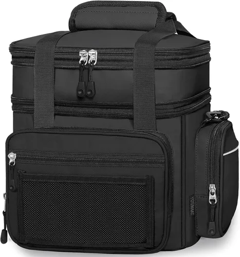 Vista 8 de Lonchera ampliable, bolsa enfriadora – Bolsa de almuerzo aislada resistente para hombres y mujeres – Lonchera grande para adultos para el trabajo