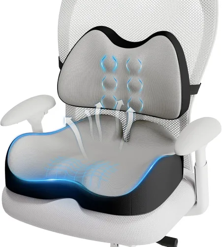 Vista 7 de Benazcap Cojín de Asiento de Espuma Viscoelástica Extra Grande Almohada de Soporte Lumbar para Alivio de Presión de Ciática y Coxis, Almohadilla