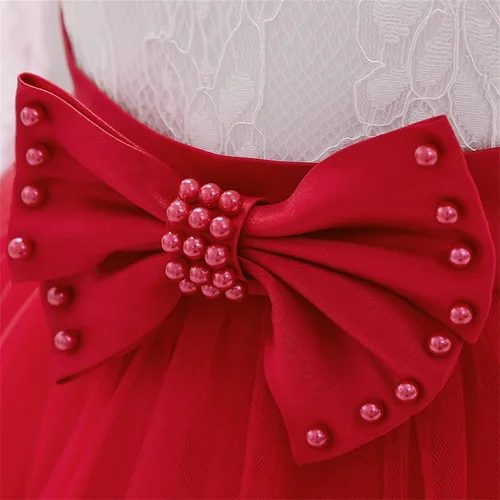 Vista 6 de Vestido de otoño de lino de algodón de manga larga con tutú de flores, vestido de princesa, vestido de tul para Navidad