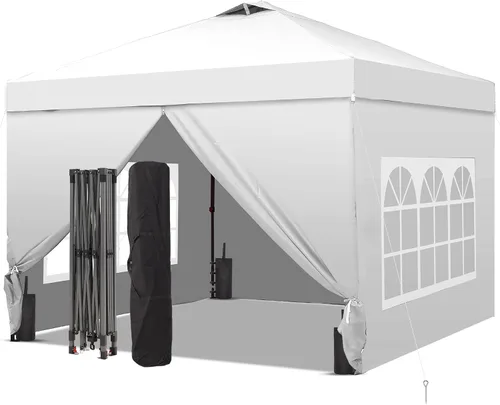 Vista 39 de GDY Tienda de campaña desplegable para exteriores de 8 x 8 pies con una configuración de empuje, kiosco de fácil instalación con 4 paredes laterales