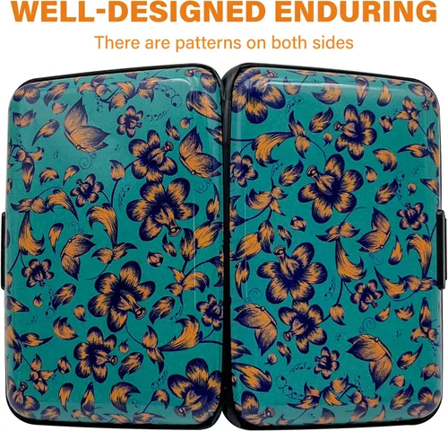 Vista 2 de Soporte para tarjetas de crédito, delgado mini bloqueo RFID, protector de tarjetas de crédito, funda de aluminio para tarjetas de visita, cartera