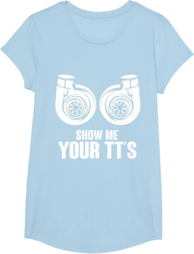 Vista 14 de Funny Show Me Your TT's Twin Turbo Car Racing Camiseta, Negro, S