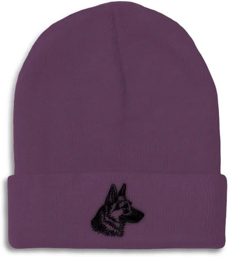 Vista 40 de Gorros personalizados para hombre, sombreros de invierno bordados de cabeza de pastor alemán negro para mujer, gorra de cráneo de acrílico, 1