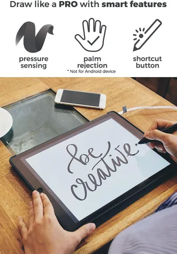 Vista 3 de SonarPen - Paquete de lápiz capacitivo inteligente sensible a la presión con juego de puntas de repuesto SonarPen optimizado para iOS, compatible