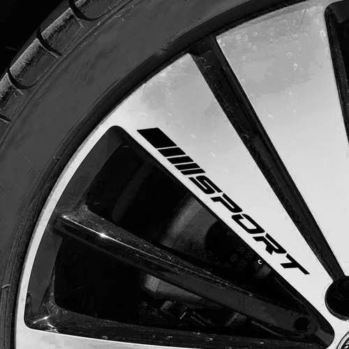 Vista 2 de 24 piezas de calcomanías decorativas para auto y calcomanías para ruedas - 12 piezas de calcomanías para borde de rueda de 18-21 pulgadas, 4 piezas