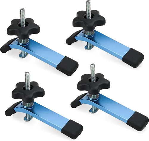 Vista 8 de POWERTEC 2 unidades, abrazadera de leva de 1/4"-20, abrazadera de palanca con pernos de riel en T de 3", abrazadera de riel en T para prensa